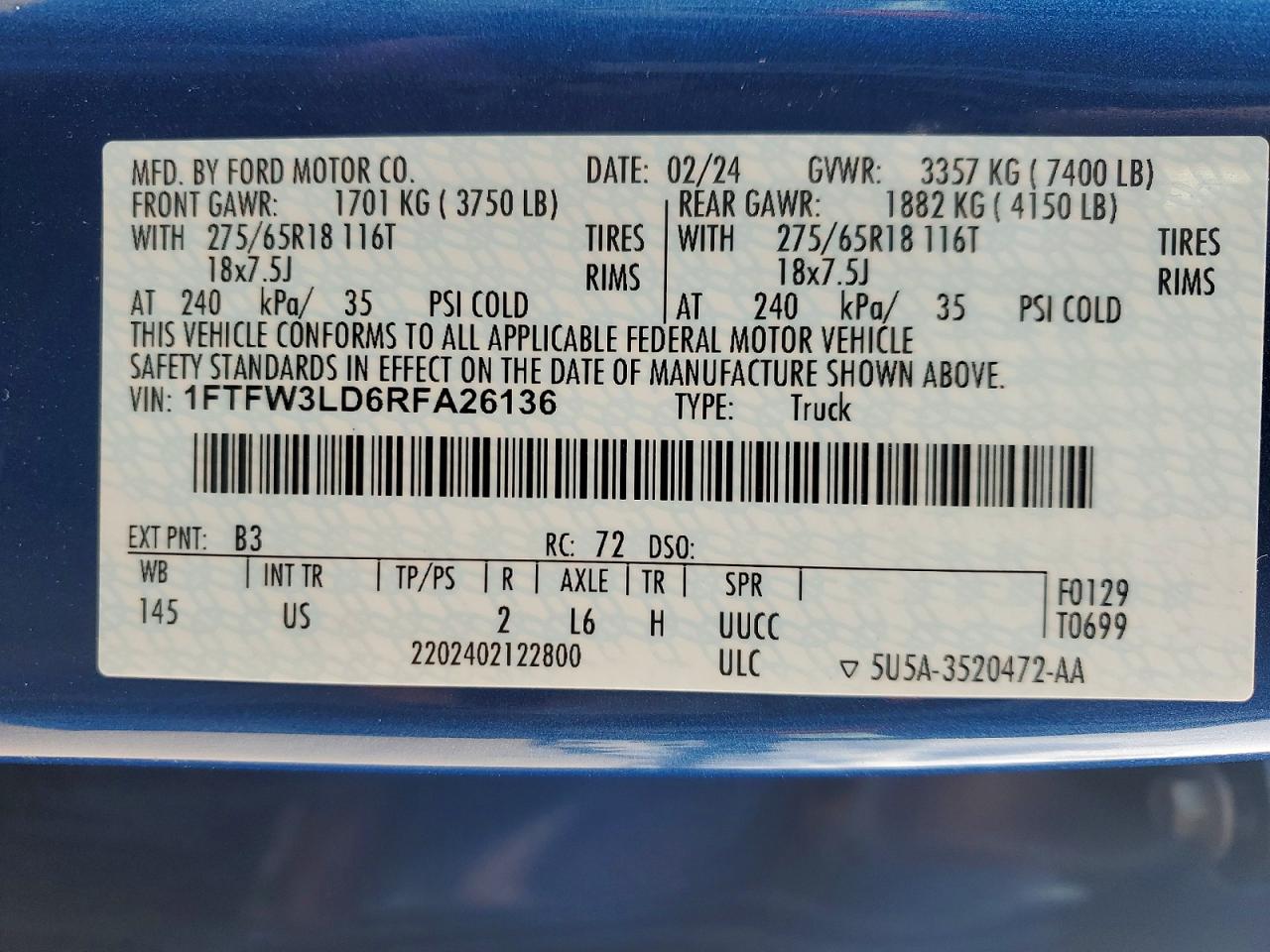 2024 FORD F150 XLT photo 13
