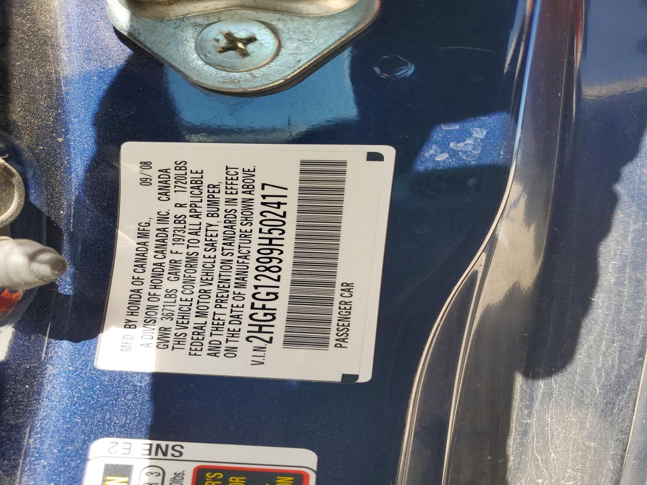 2009 HONDA CIVIC EX photo 12