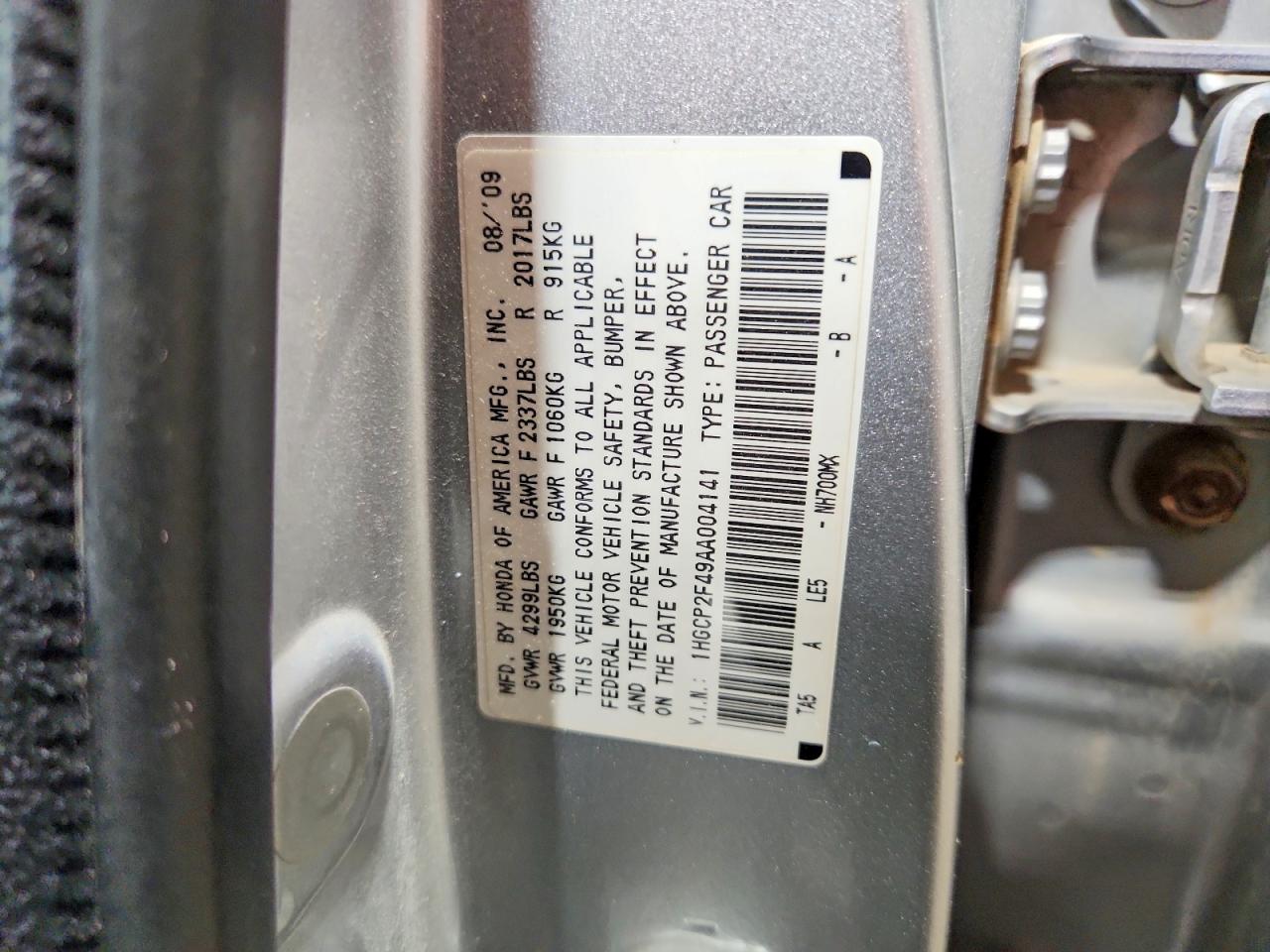 2010 HONDA ACCORD LXP photo 23