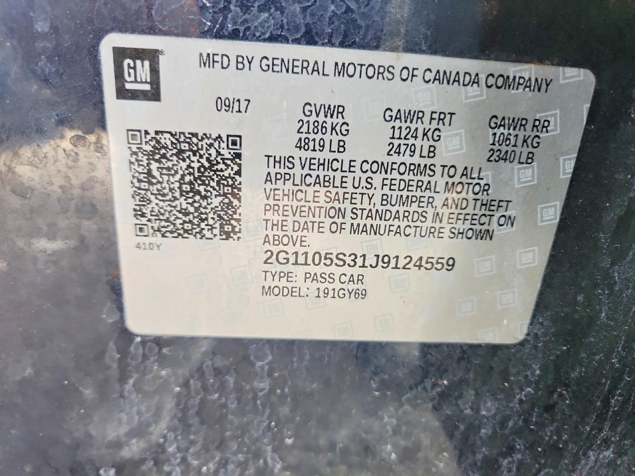 2018 CHEVROLET IMPALA LT photo 12