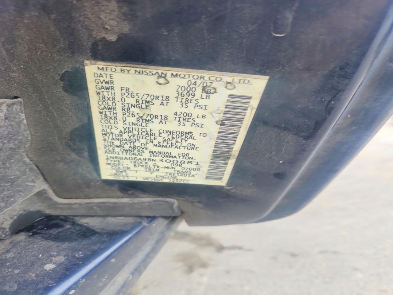 2008 NISSAN TITAN XE FFV photo 13
