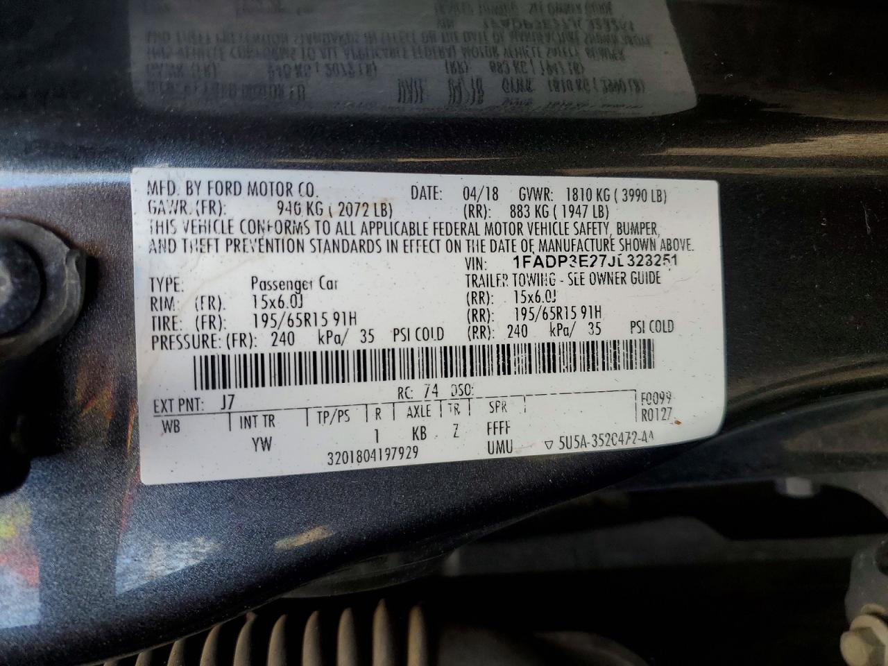 2018 FORD FOCUS S photo 23
