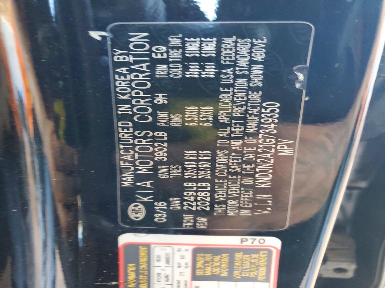 2016 KIA SOUL BASE photo 25