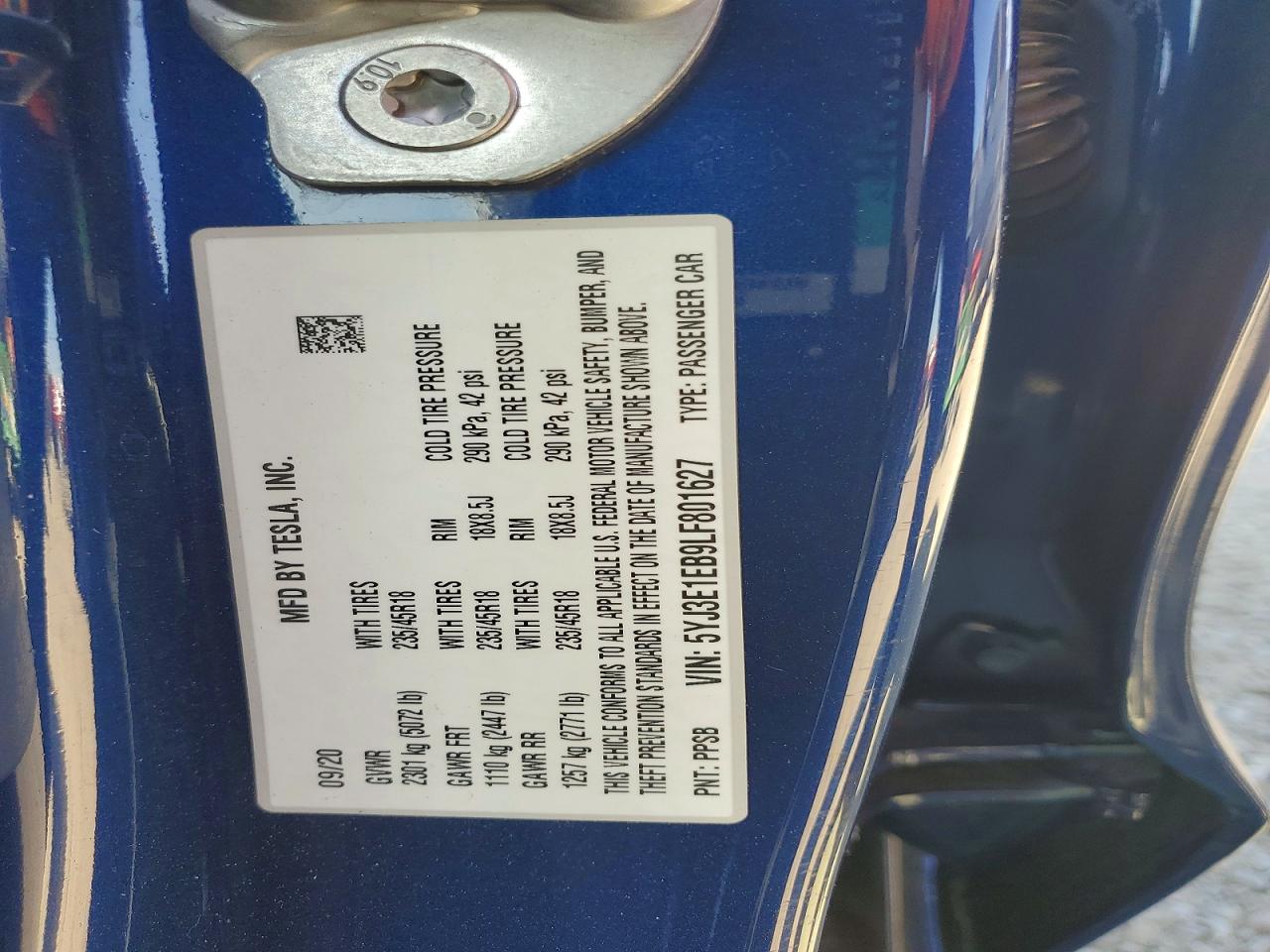 2020 TESLA MODEL 3 photo 12
