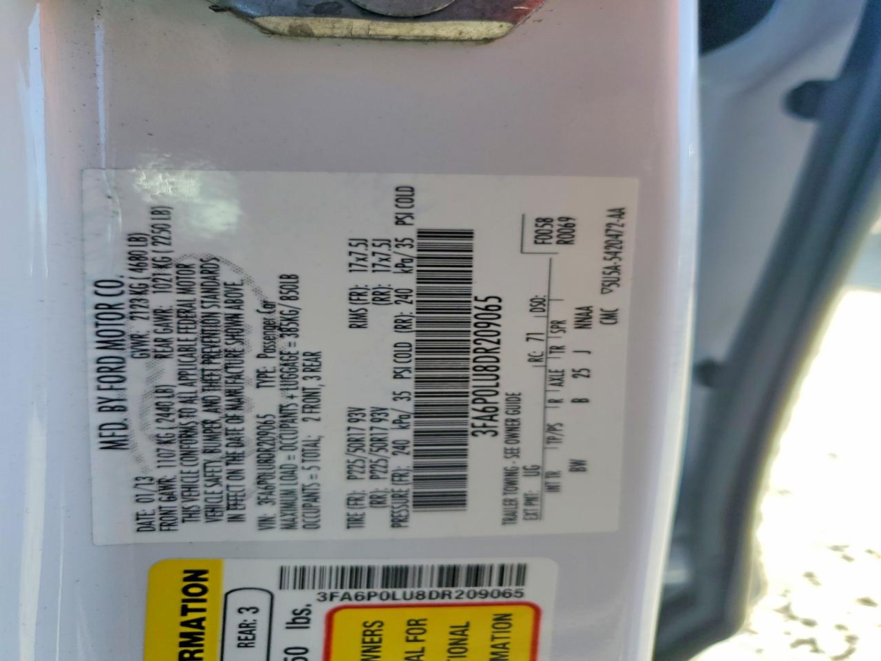 2013 FORD FUSION SE HYBRID photo 12