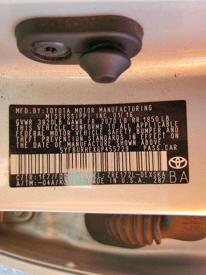 2016 TOYOTA COROLLA S photo 37