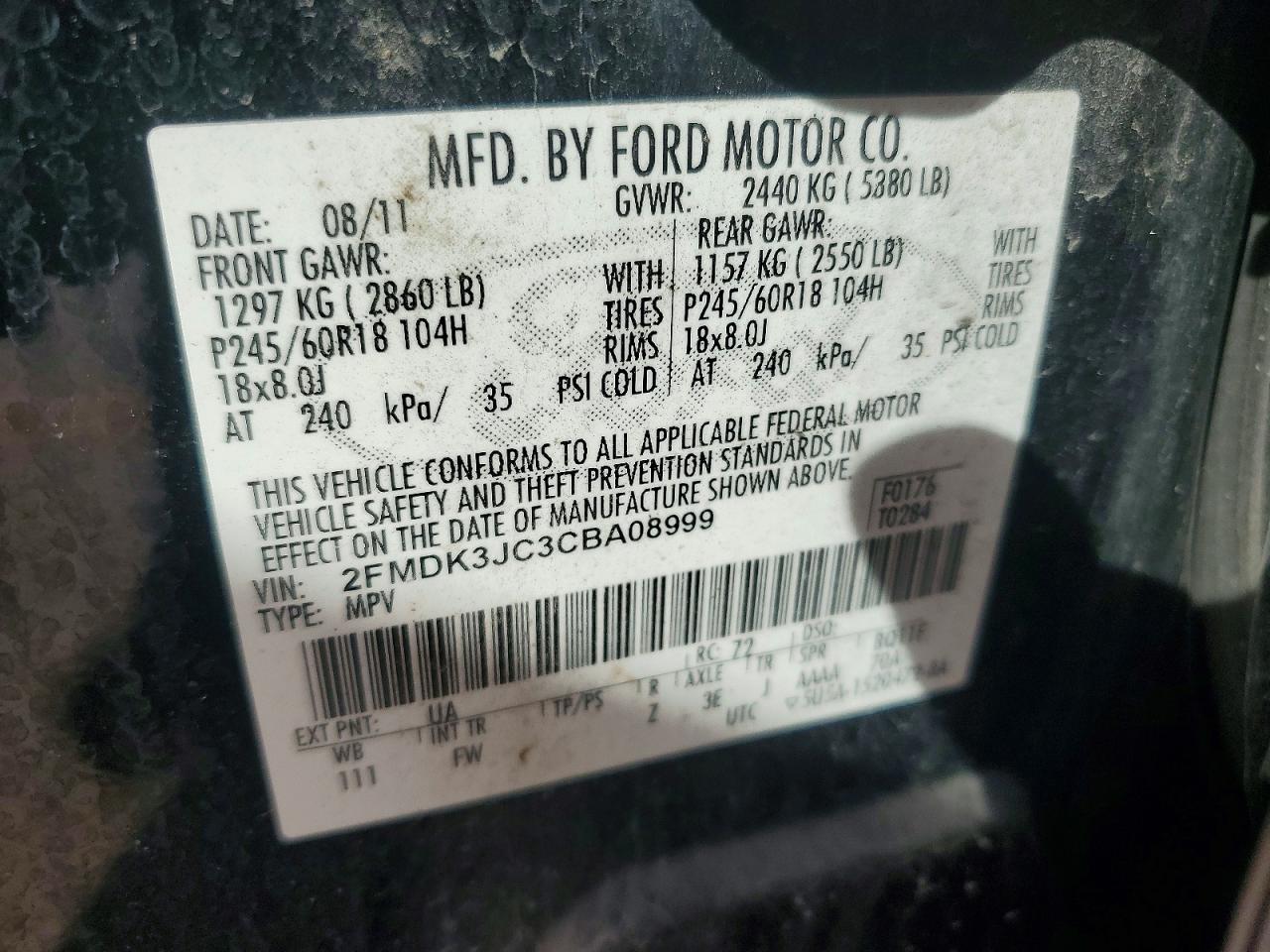 2012 FORD EDGE SEL photo 25