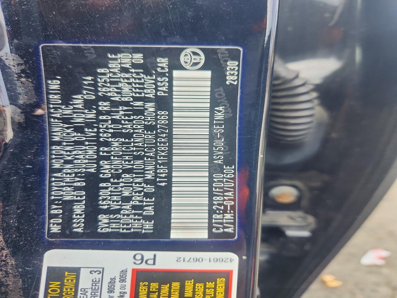 2014 TOYOTA CAMRY LE photo 23