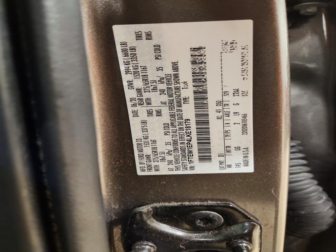 2020 FORD F150 SUPERCREW photo 12