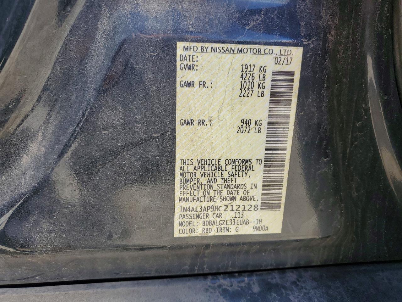 2017 NISSAN ALTIMA 2.5 S photo 23