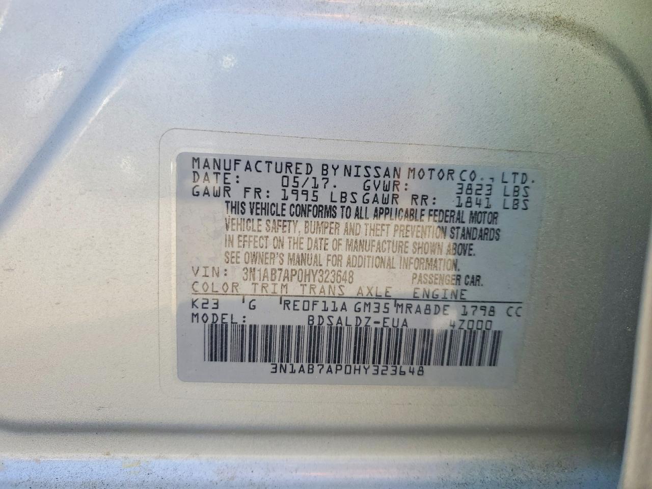 2017 NISSAN SENTRA SV photo 23