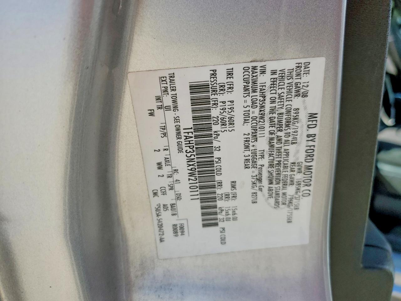2009 FORD FOCUS SE photo 12