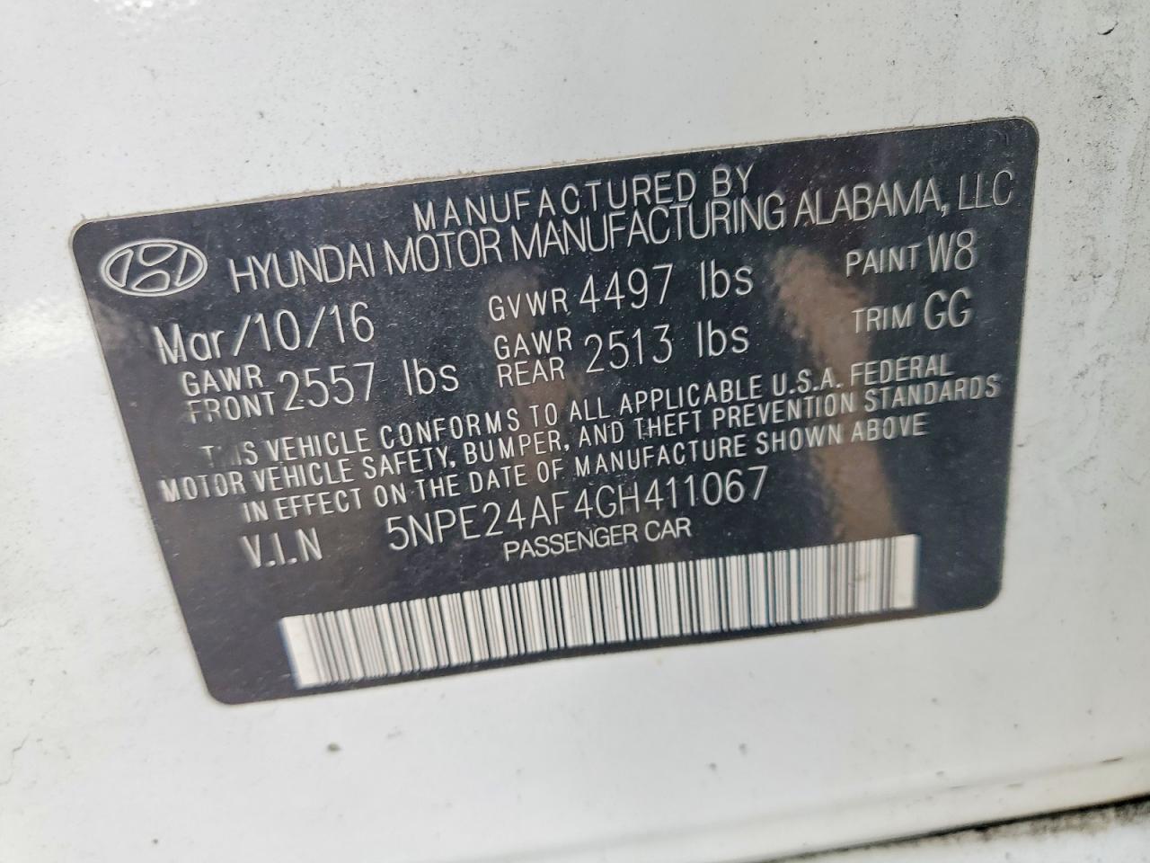 2016 HYUNDAI SONATA BASE photo 25