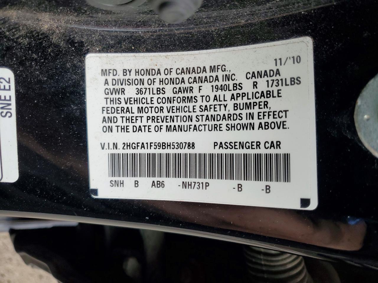 2011 HONDA CIVIC LX photo 25