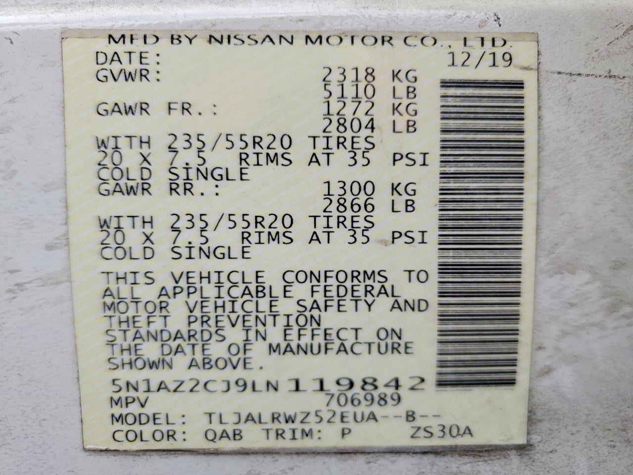 2020 NISSAN MURANO SL photo 14