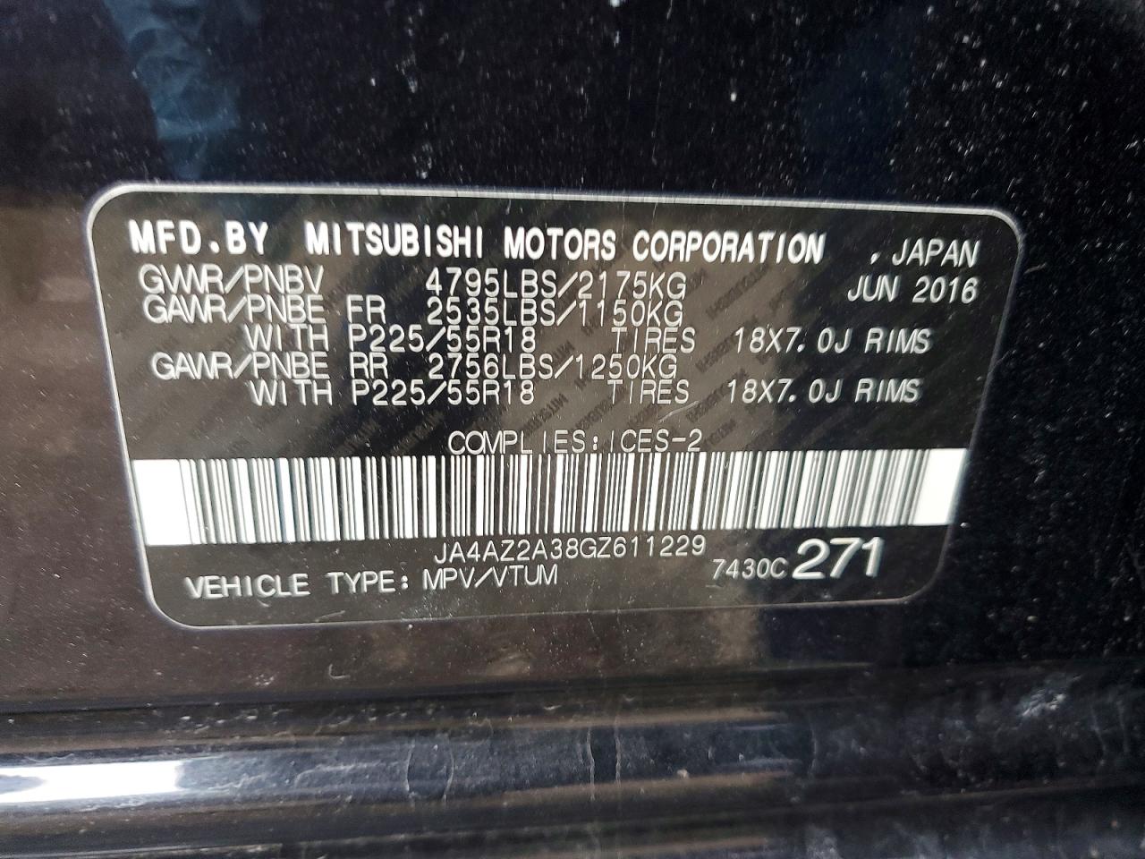 2016 MITSUBISHI OUTLANDER ES photo 37