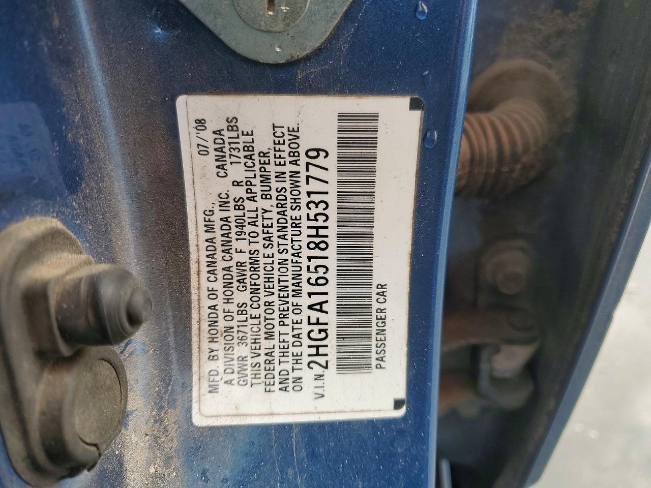 2008 HONDA CIVIC LX photo 13