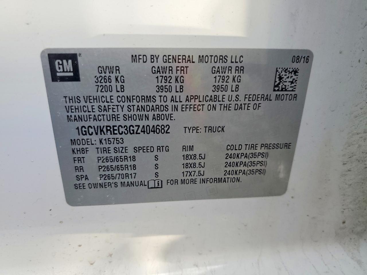 2016 CHEVROLET SILVERADO K1500 LT photo 23