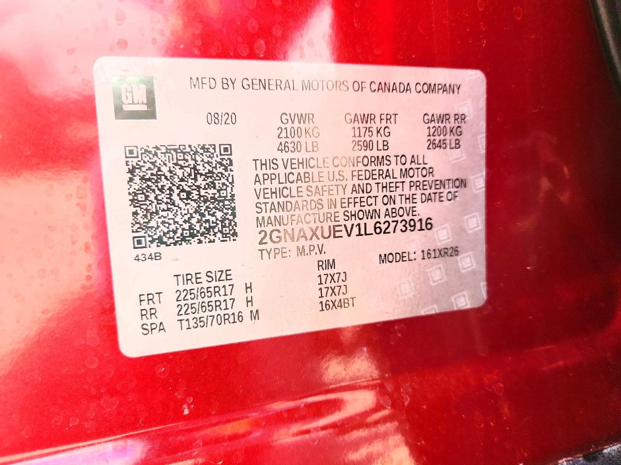 2020 CHEVROLET EQUINOX LT photo 25