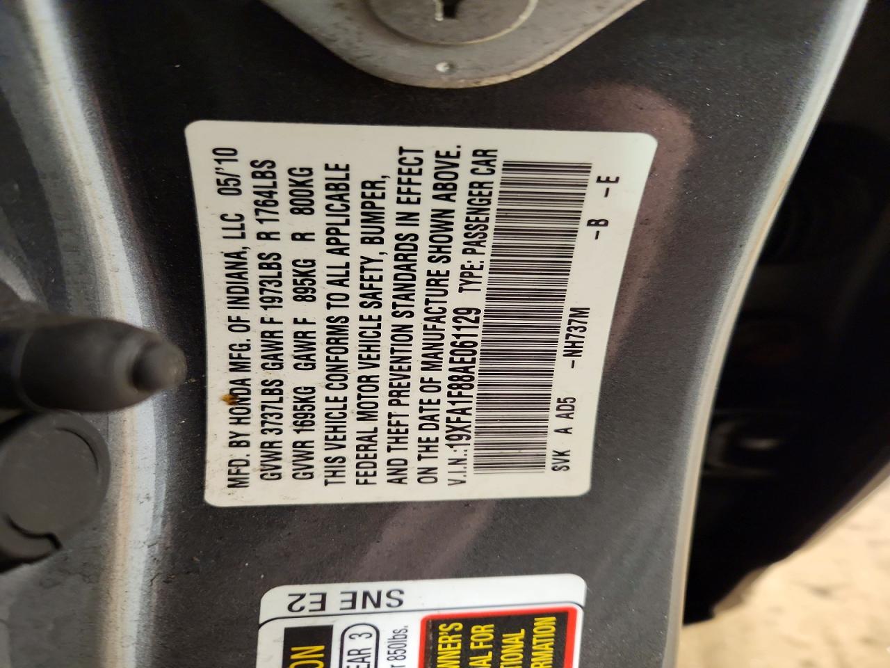 2010 HONDA CIVIC EX photo 37
