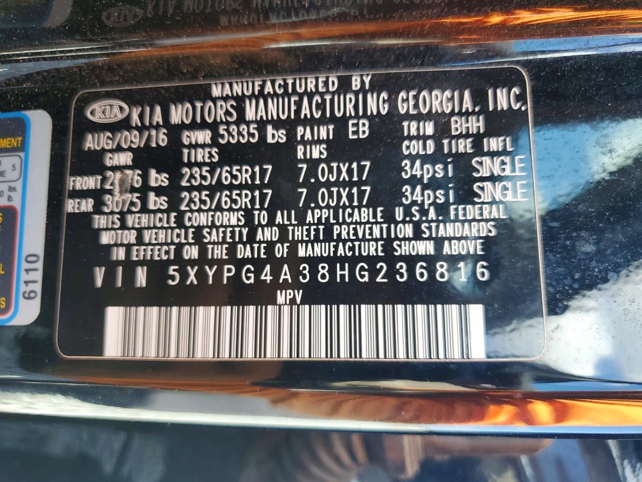 2017 KIA SORENTO LX photo 23
