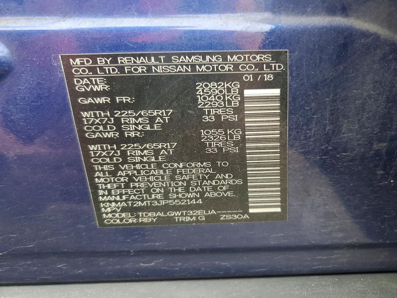 2018 NISSAN ROGUE SV photo 25