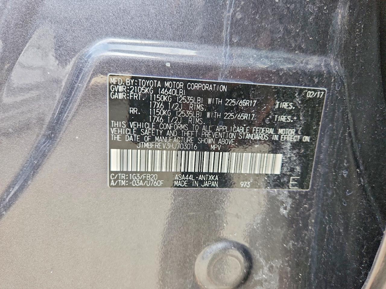 2017 TOYOTA RAV4 LE photo 13