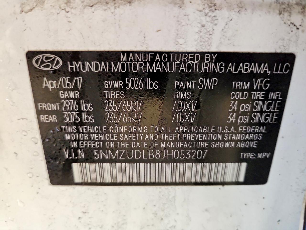 2018 HYUNDAI SANTA FE SPORT 2.4L photo 40