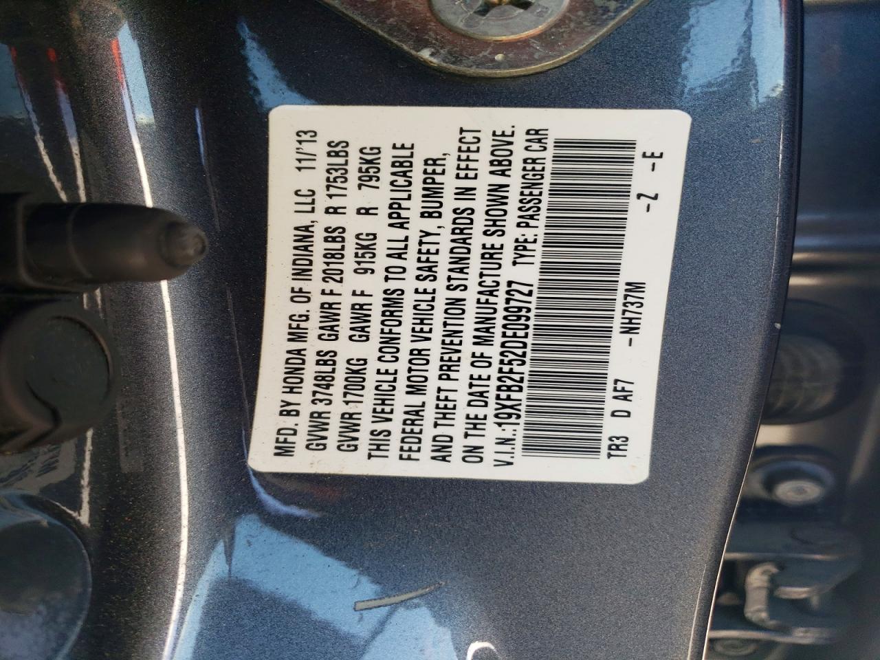 2013 HONDA CIVIC LX photo 34
