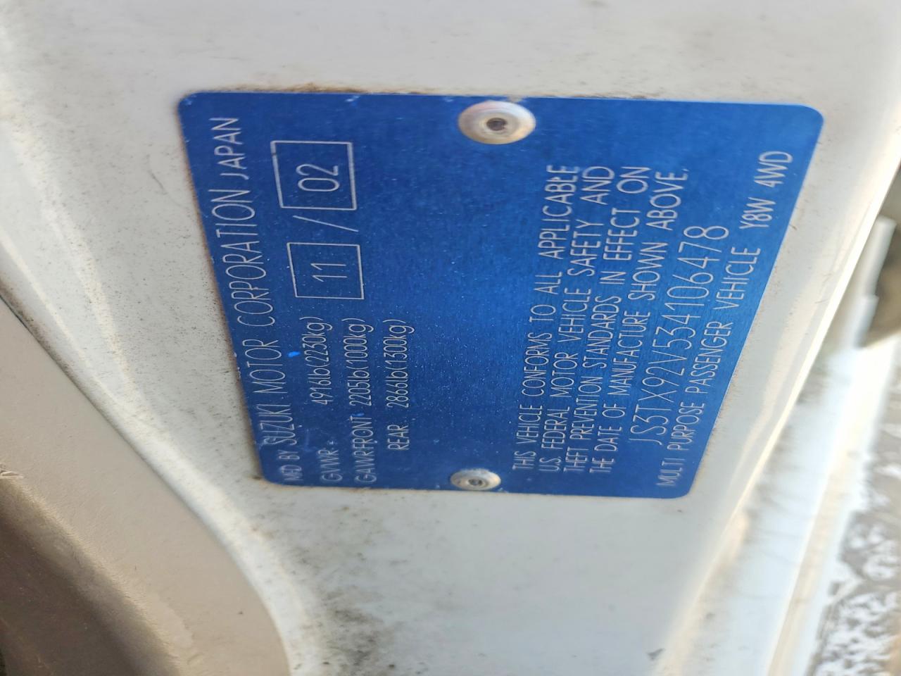 2003 SUZUKI XL7 PLUS photo 12