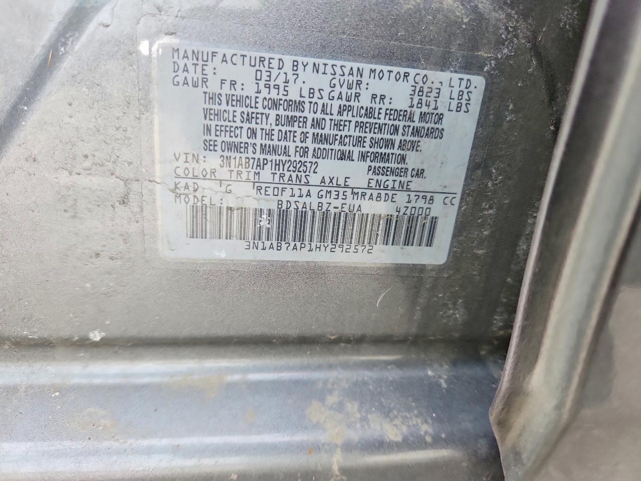 2017 NISSAN SENTRA S photo 34