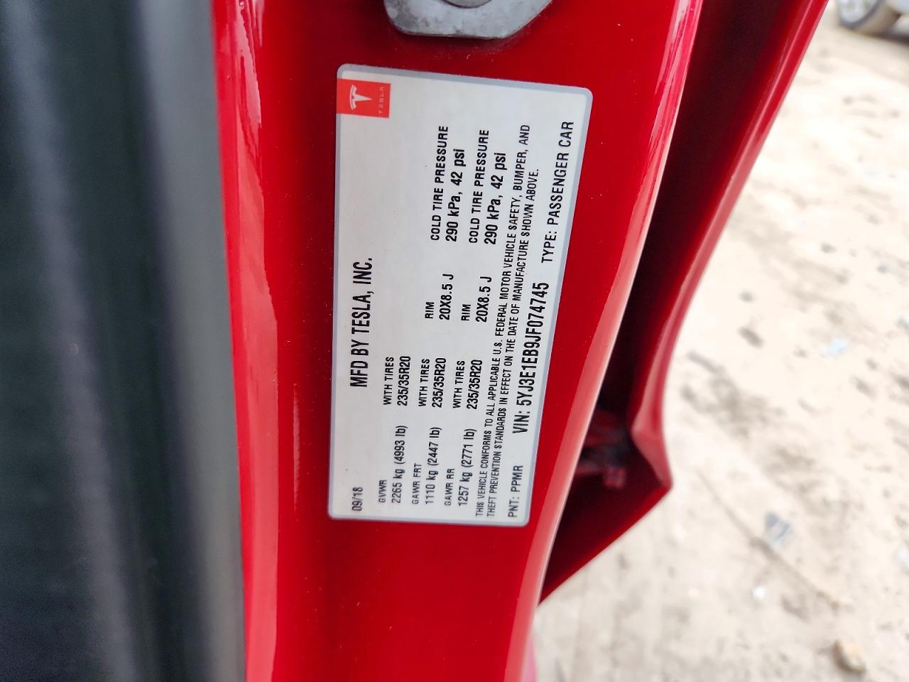 2018 TESLA MODEL 3 photo 12