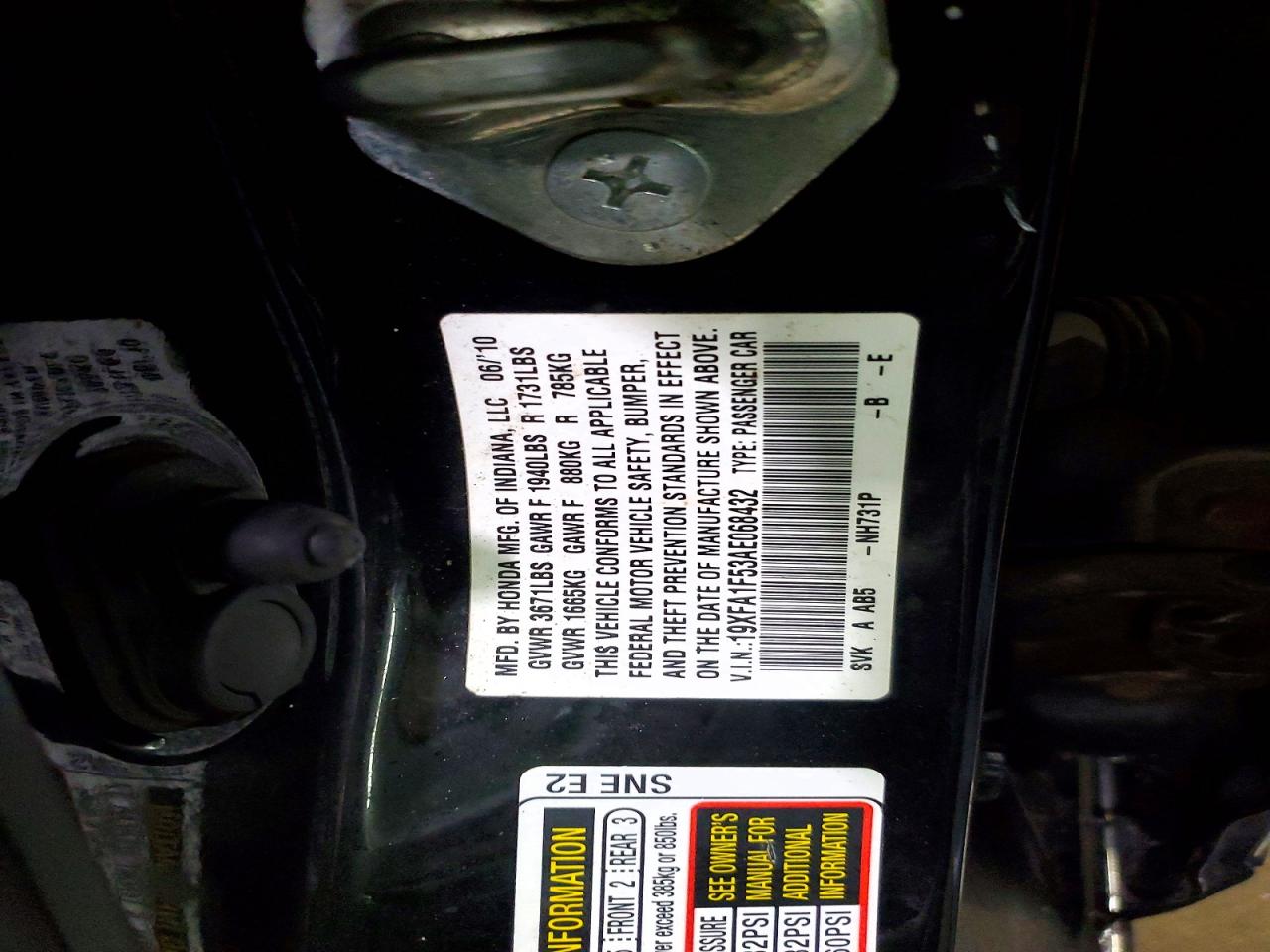 2010 HONDA CIVIC LX photo 23