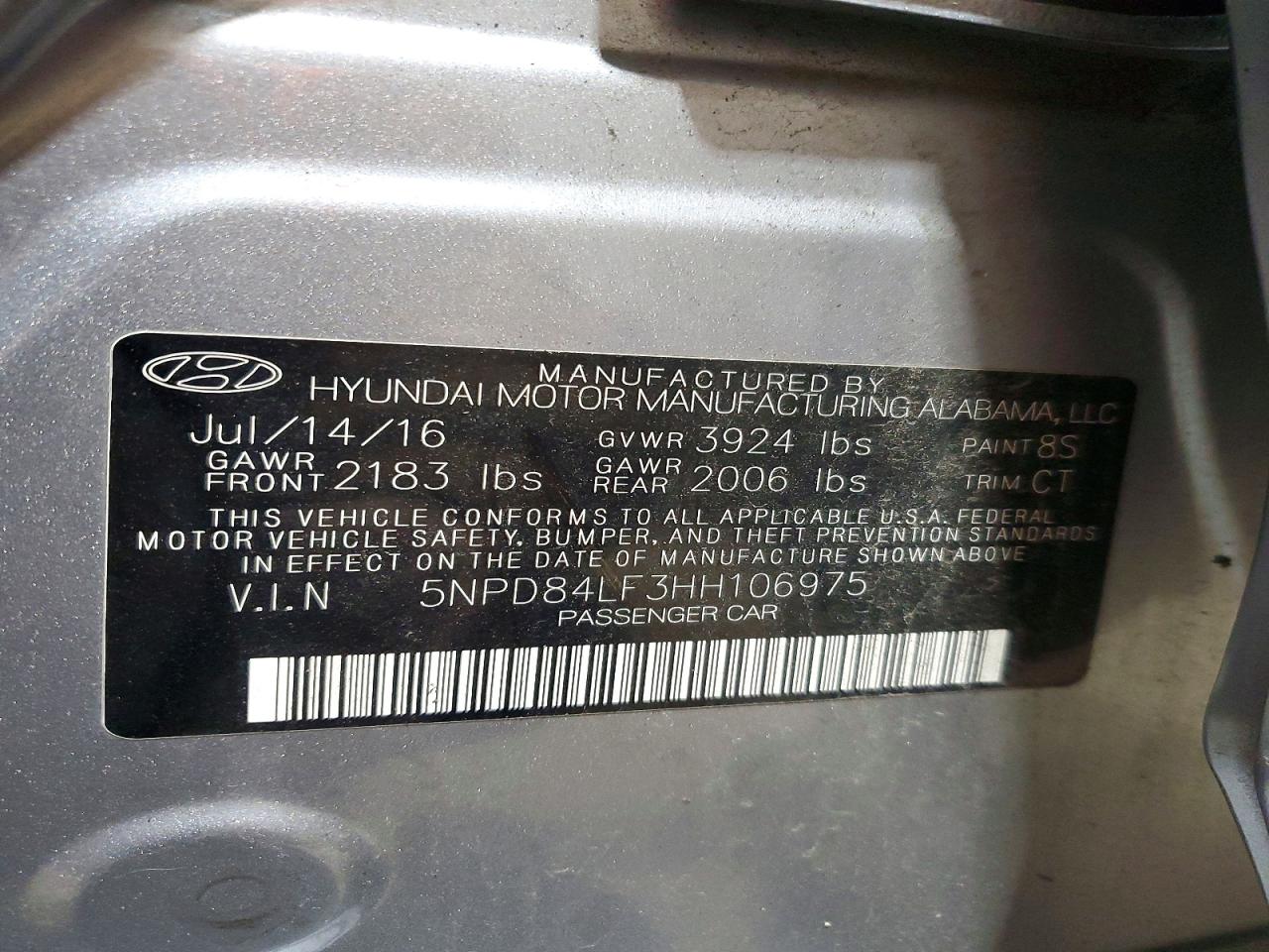 2017 HYUNDAI ELANTRA LIMITED photo 13