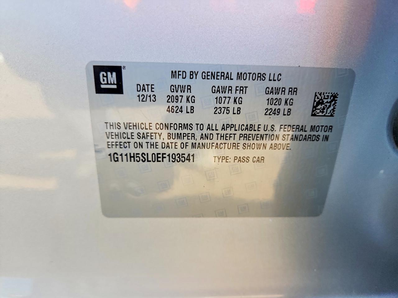 2014 CHEVROLET MALIBU LTZ photo 12