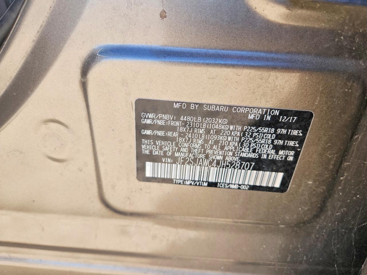 2018 SUBARU FORESTER 2.5I TOURING photo 12