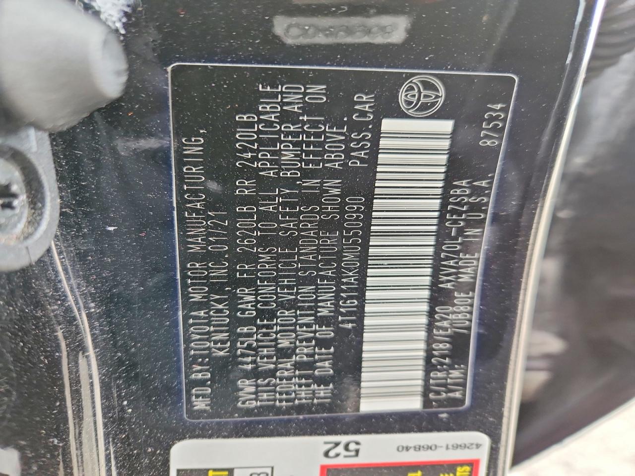 2021 TOYOTA CAMRY SE photo 12
