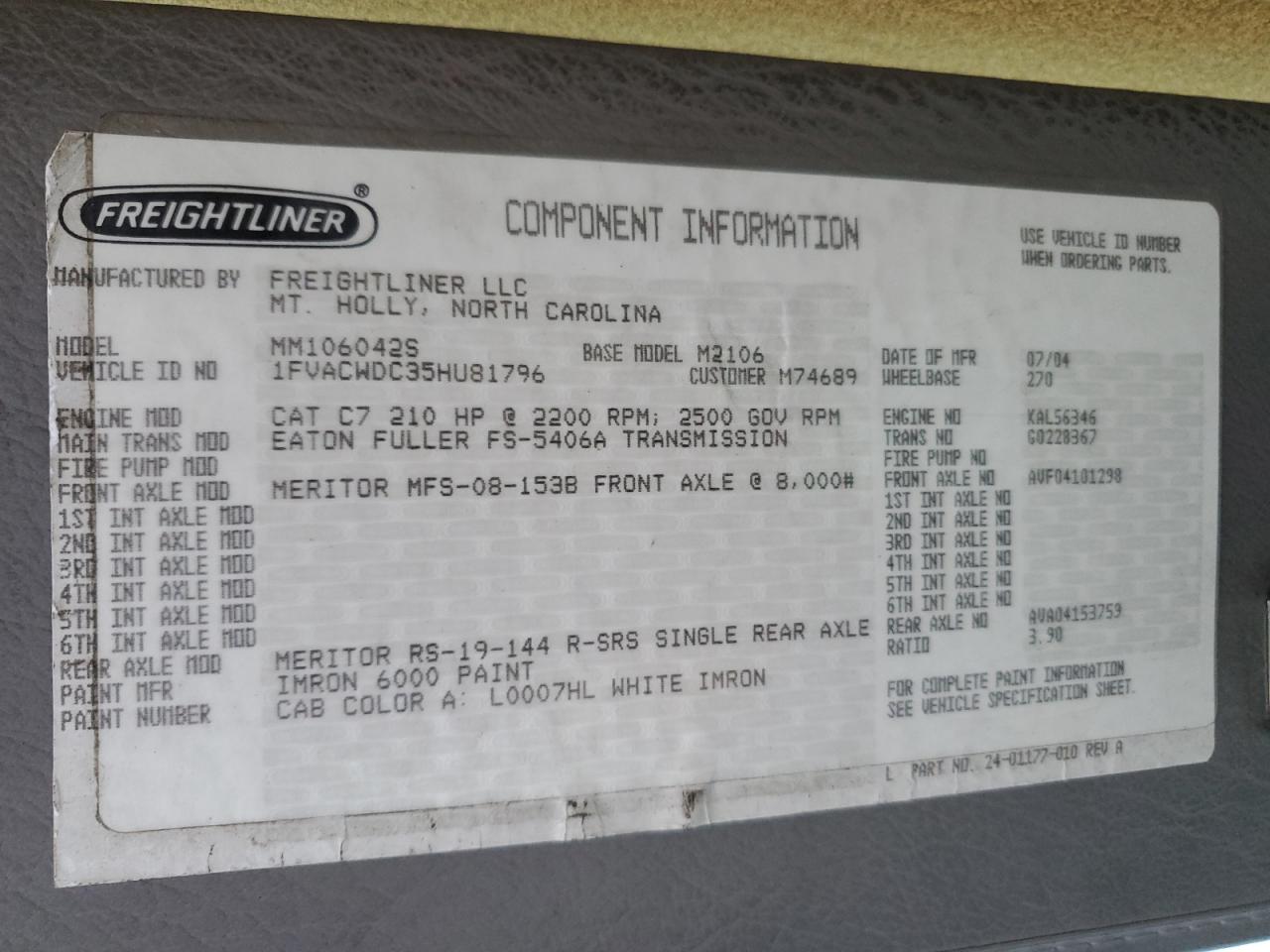 2005 FREIGHTLINER BUSINESS CLASS M2 BOX TRUCK photo 25