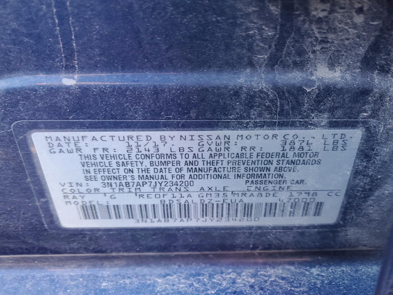 2018 NISSAN SENTRA SV photo 34