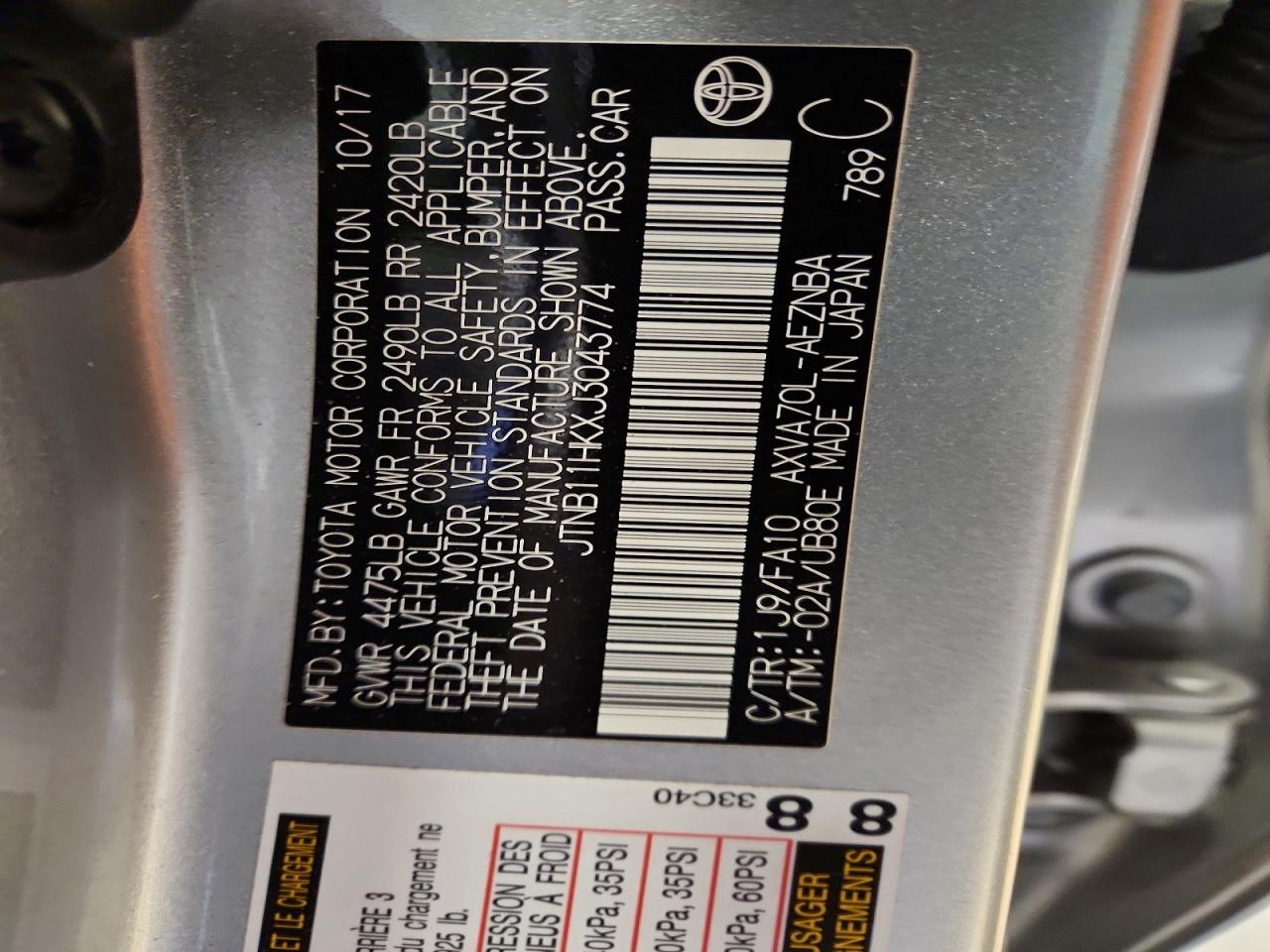 2018 TOYOTA CAMRY LE photo 23