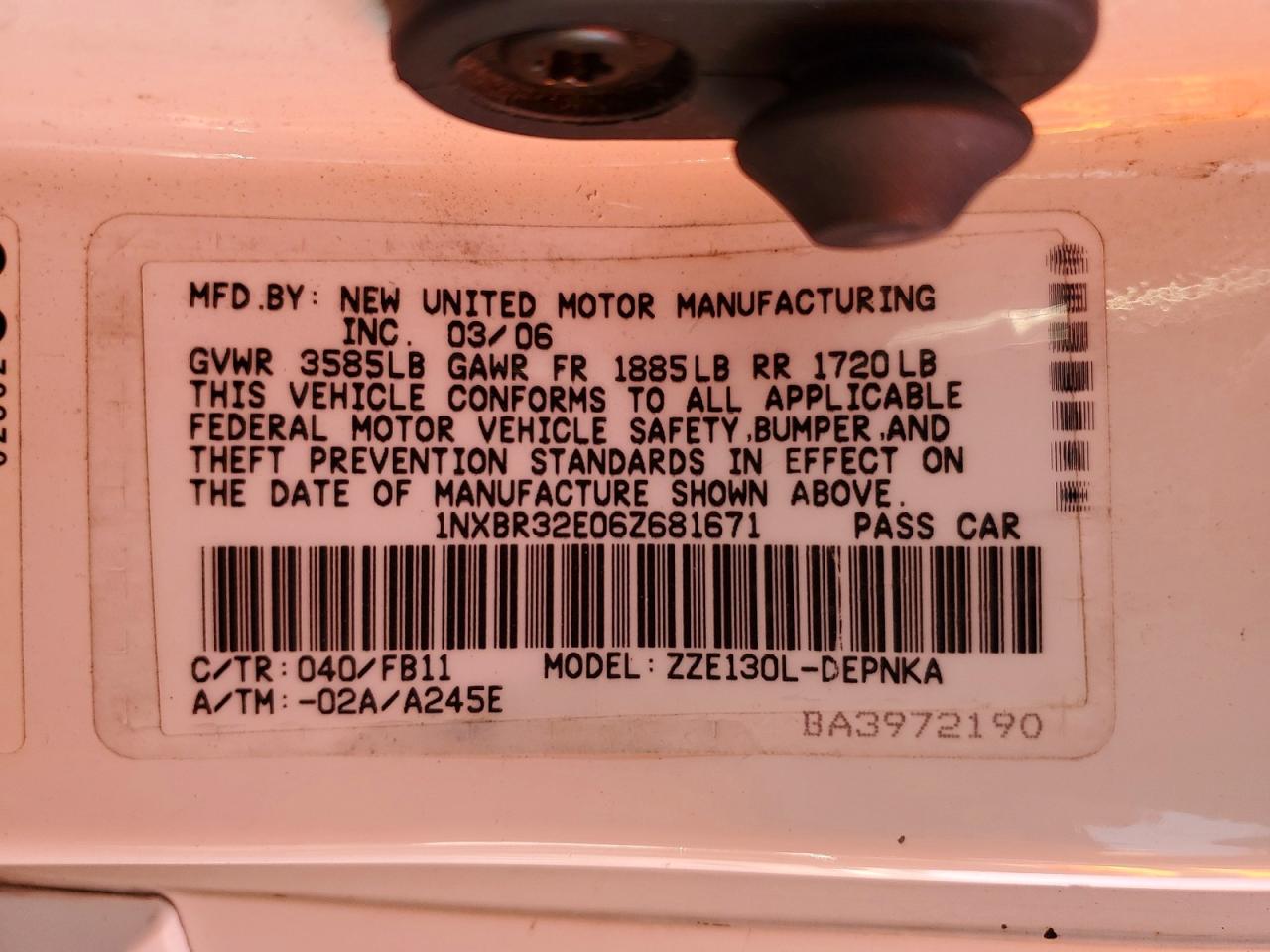 2006 TOYOTA COROLLA LE photo 13