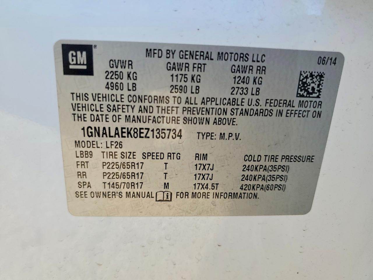 2014 CHEVROLET EQUINOX LS photo 12