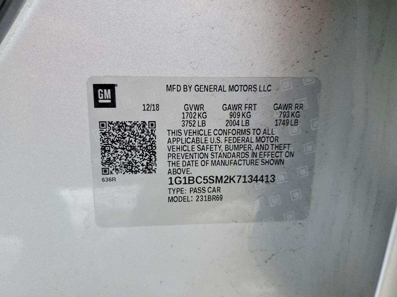 2019 CHEVROLET CRUZE LS photo 12