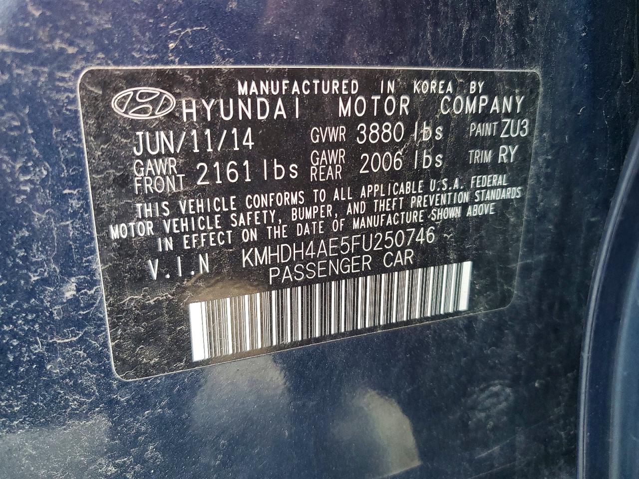 2015 HYUNDAI ELANTRA SE photo 12