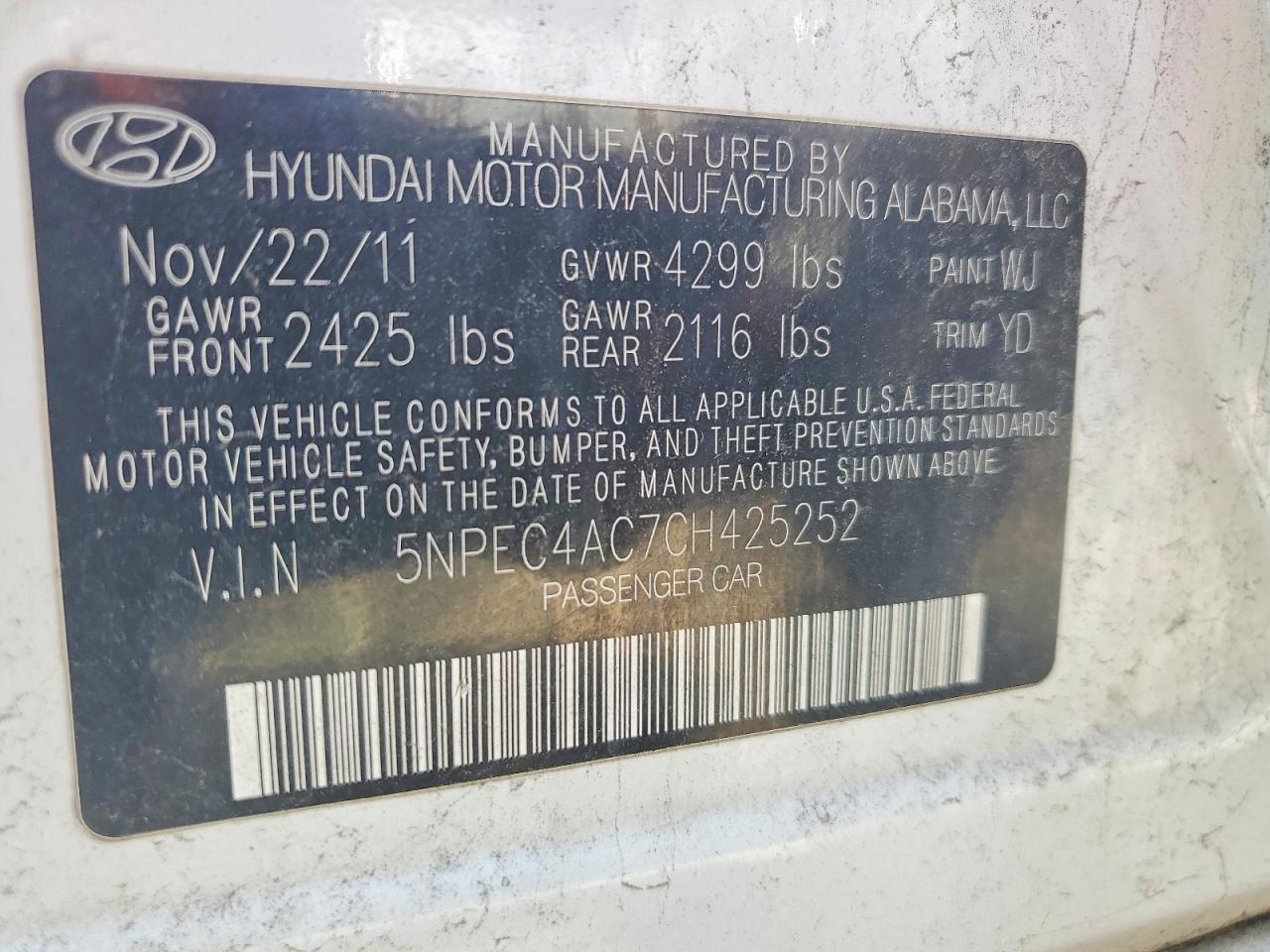 2012 HYUNDAI SONATA LIMITED photo 12