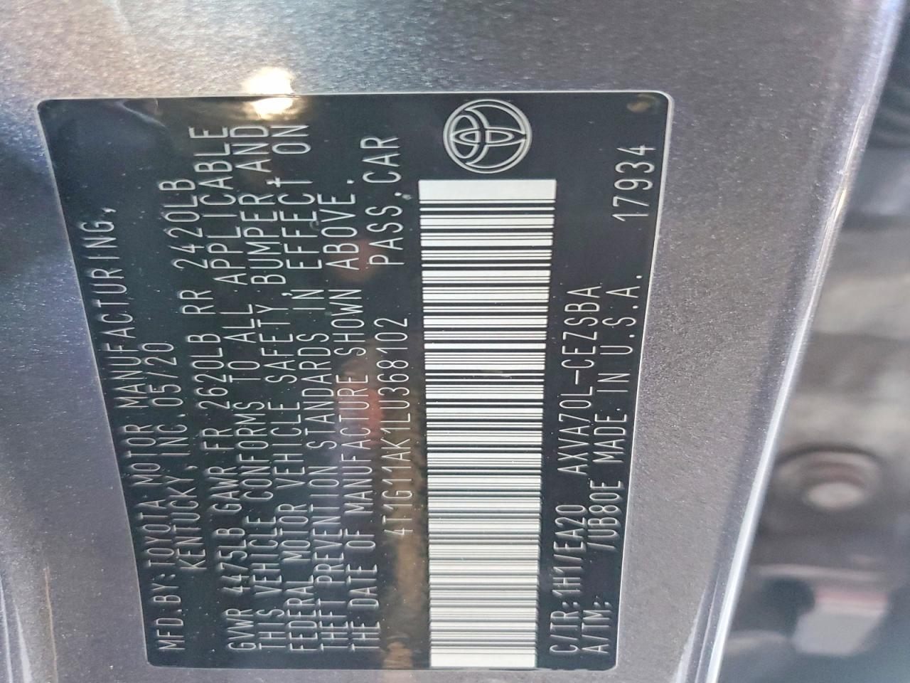 2020 TOYOTA CAMRY SE photo 23