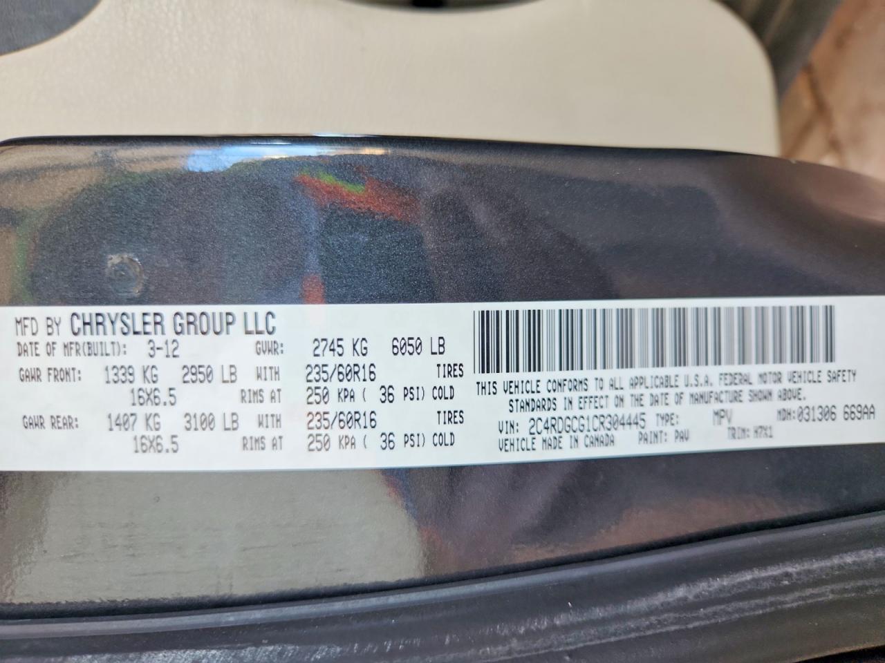 2012 DODGE GRAND CARAVAN SXT photo 13