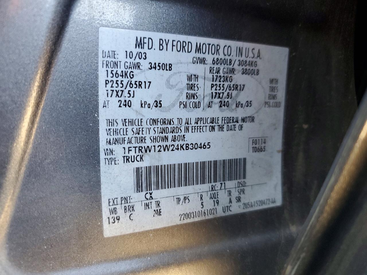 2004 FORD F150 SUPERCREW photo 12
