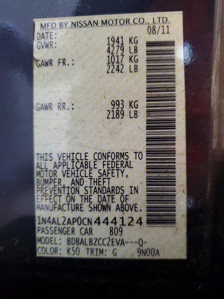 2012 NISSAN ALTIMA 2.5 photo 12