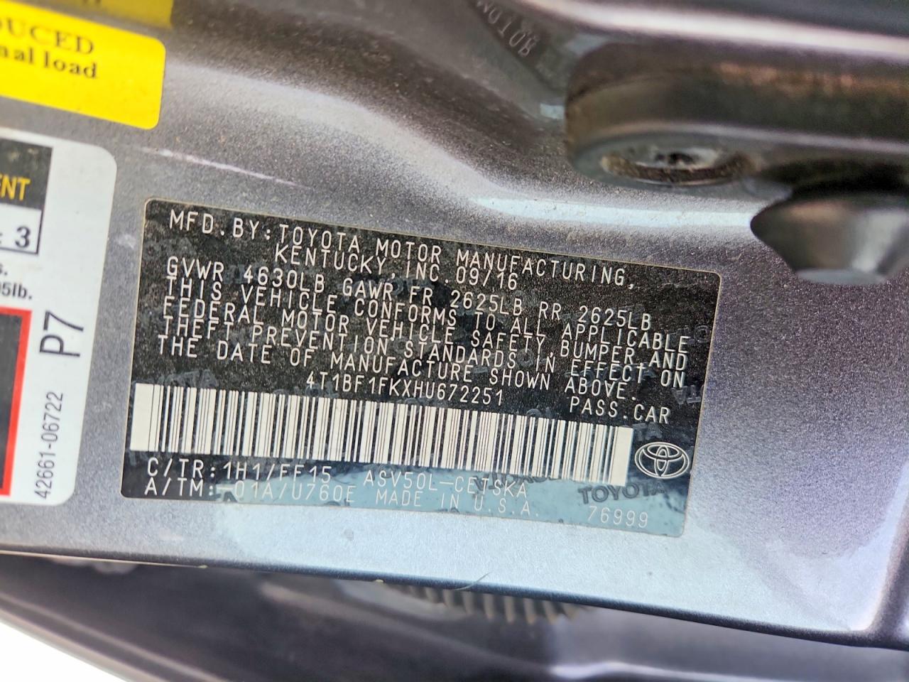 2017 TOYOTA CAMRY SE photo 23